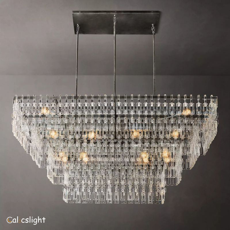 Marignann Tier K9 Crystal  Rectangle Chandelier 63" 72"