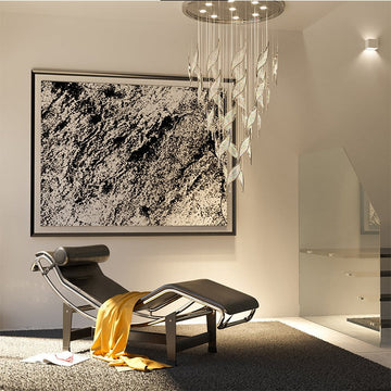 Modern Light Luxury Multi-layered Openwork Leaf Crystal Chandelier for Living Room/ Staircase/Duplex