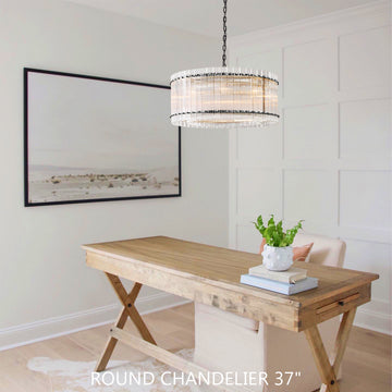 Marcus Glass Round Chandelier 37"