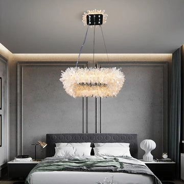 Rose Square Rock Crystal Chandelier Modern Lighting Fixture