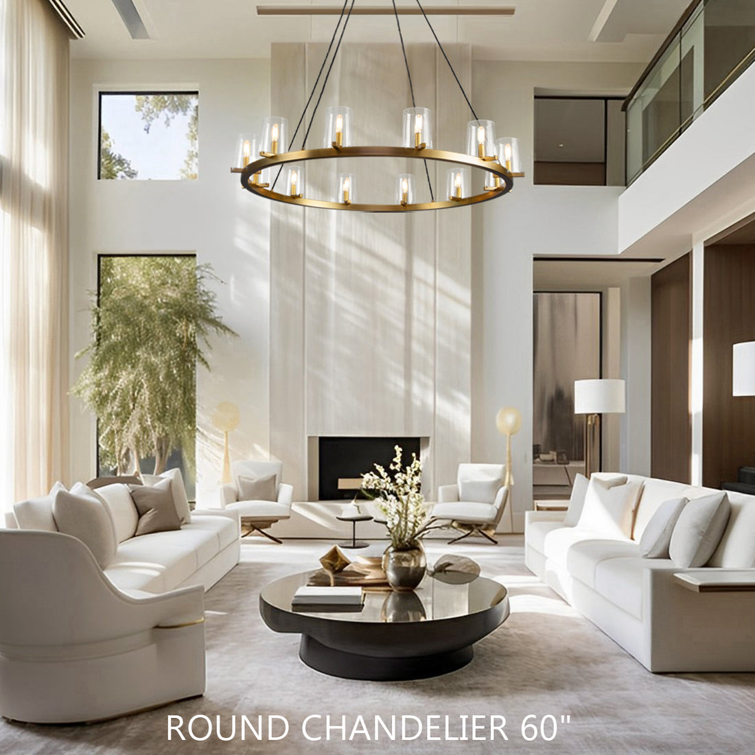 pauillac Clear Glass Round Chandelier 60"