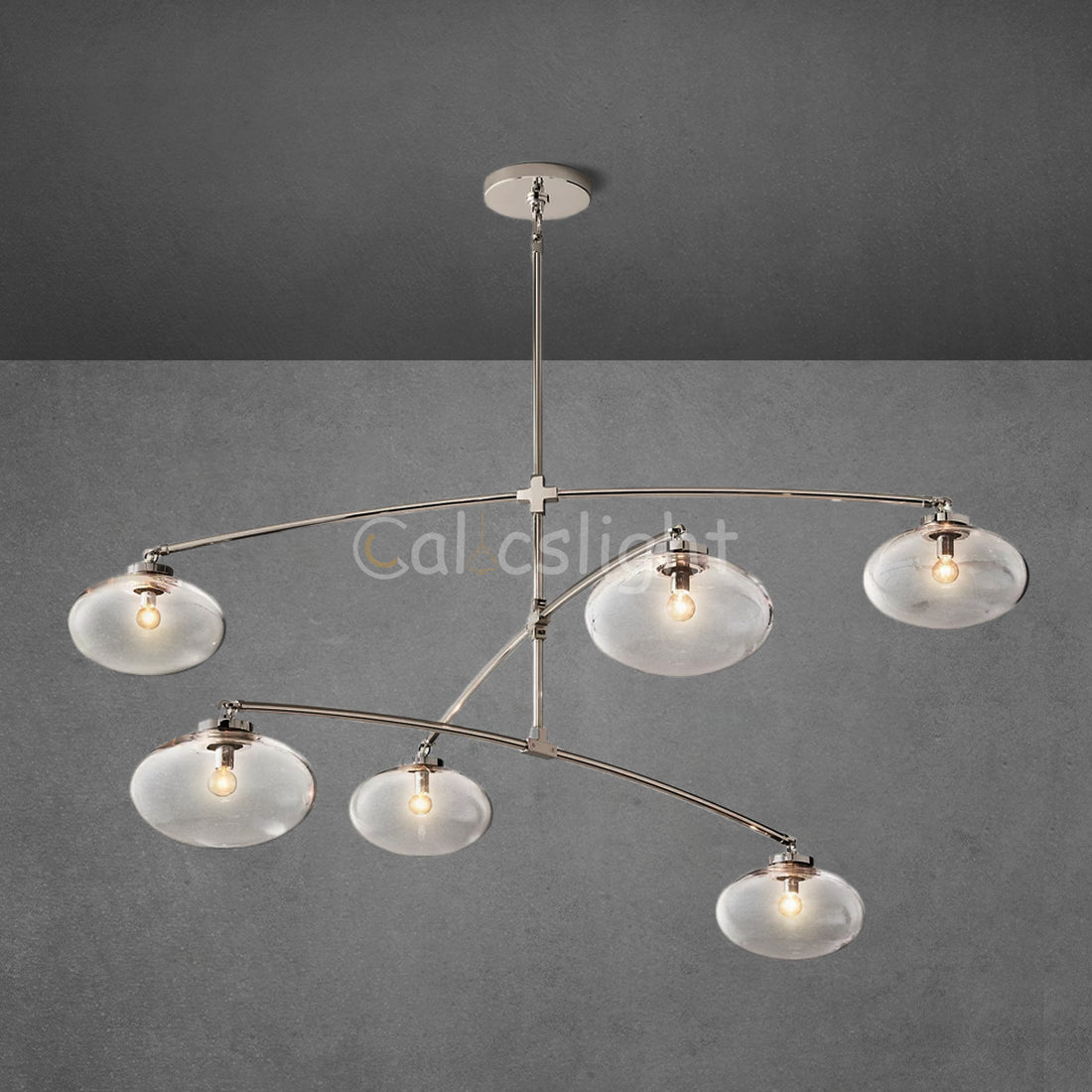 Cabrelle Clear Glass Mobile Round Chandelier 48" 60" 72"