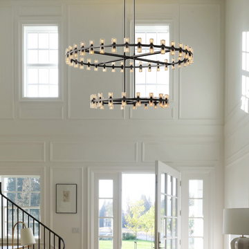 Arcachon Crystal 2-Tier Round Chandelier 60"
