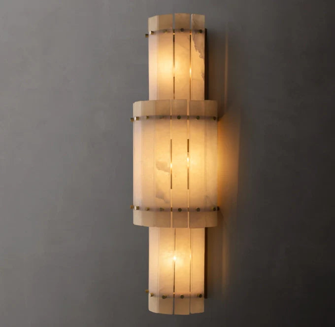 San Marcus Alabaster Grand Round Sconce