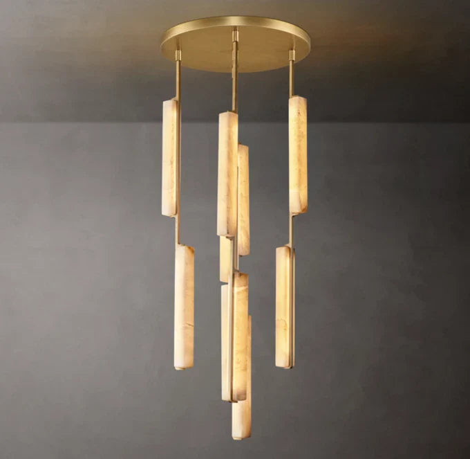 Aaron Alabaster Round Chandelier 24"