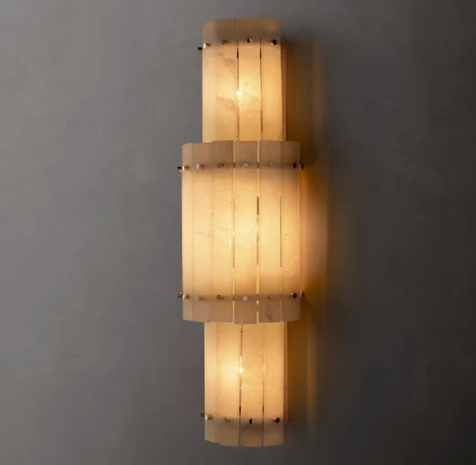 San Marcus Alabaster Grand Round Sconce