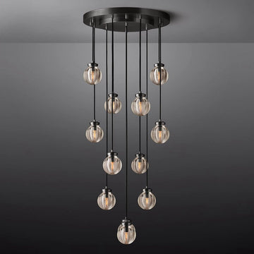 Perle Glass Round Chandelier 22"