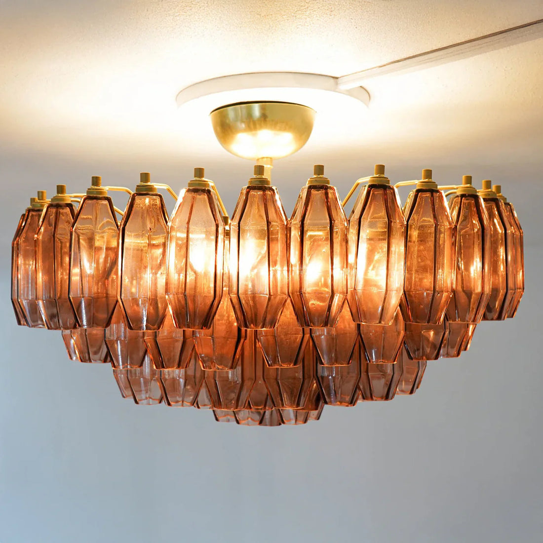 Prismatico 91 Elements Amethyst Compact Glass Chandelier 25"