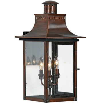 Roseto Iron 3 Light 23" Tall Outdoor Wall Sconce with Clear Glass