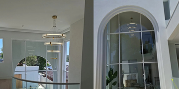 Ripple Glass Chandelier in a Modern Residence | Sydney, Australia, December 2024