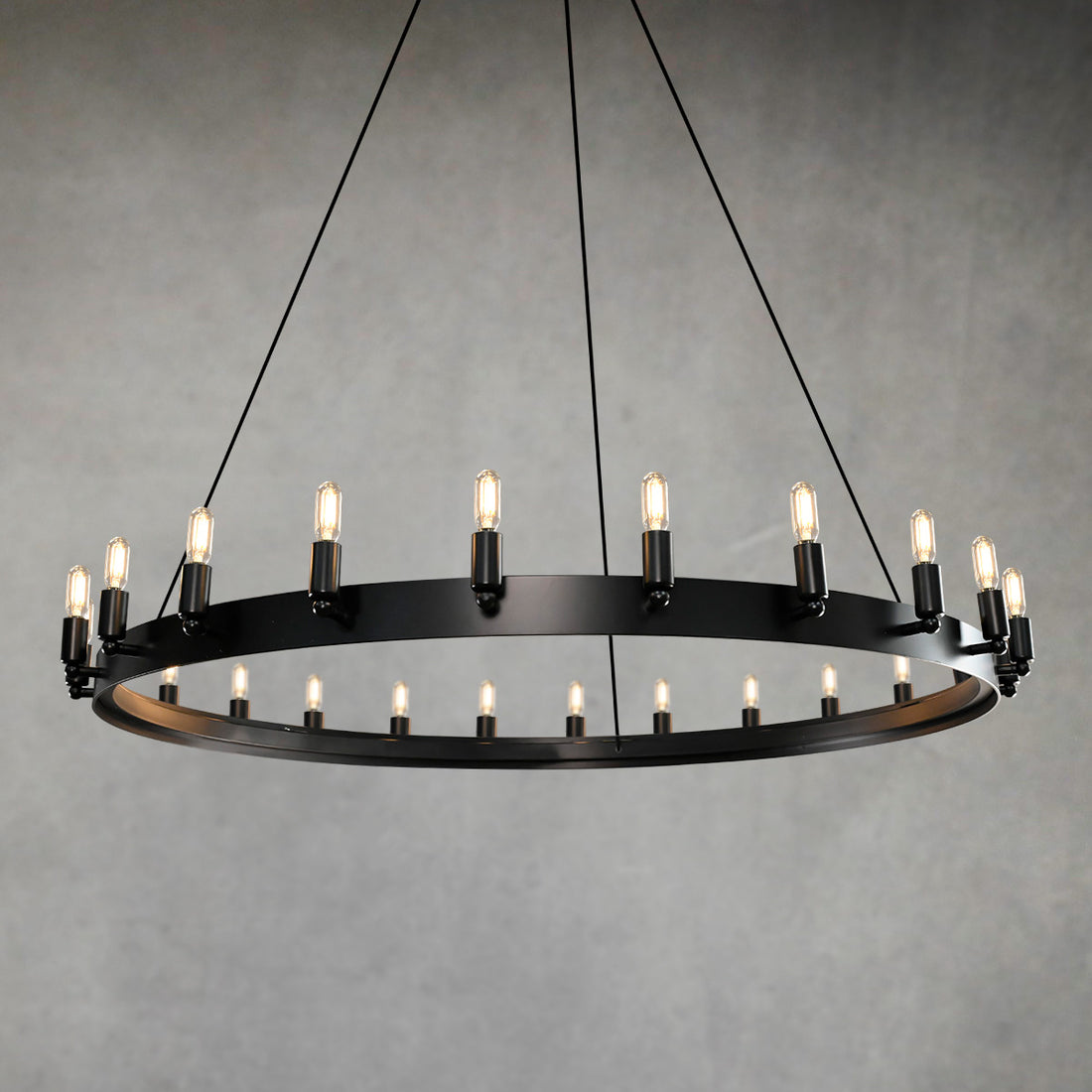 Caminy Vintage Filament Round Chandelier 50"