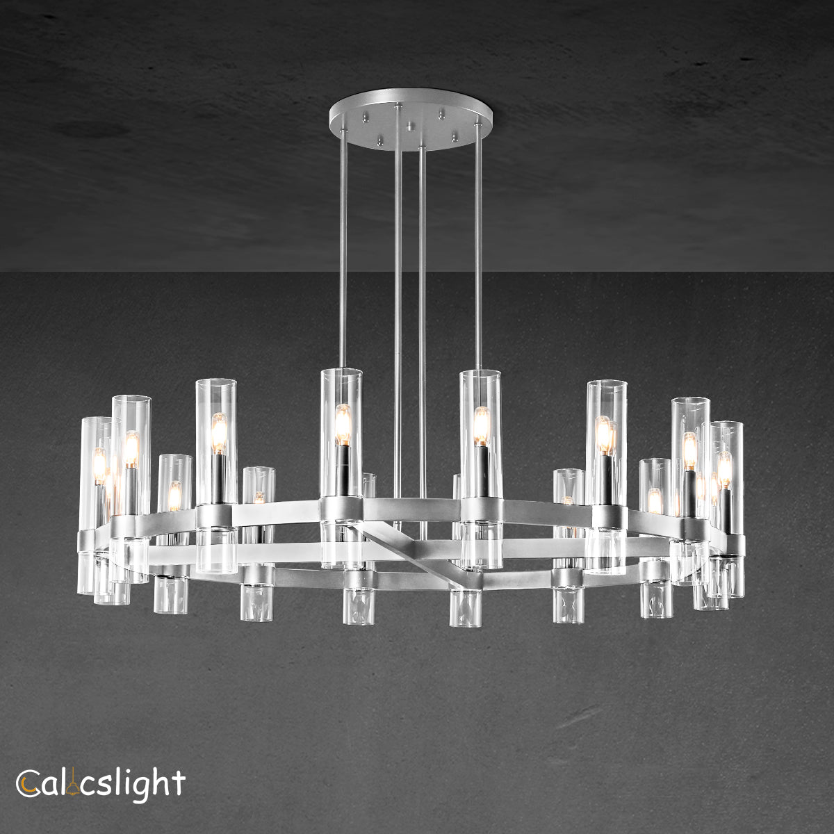 Ravelle Glass Round Chandelier 48"