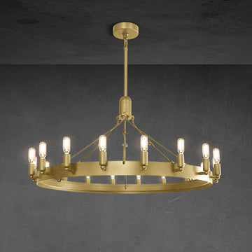 Caminy Vintage Filament Round Chandelier 38"