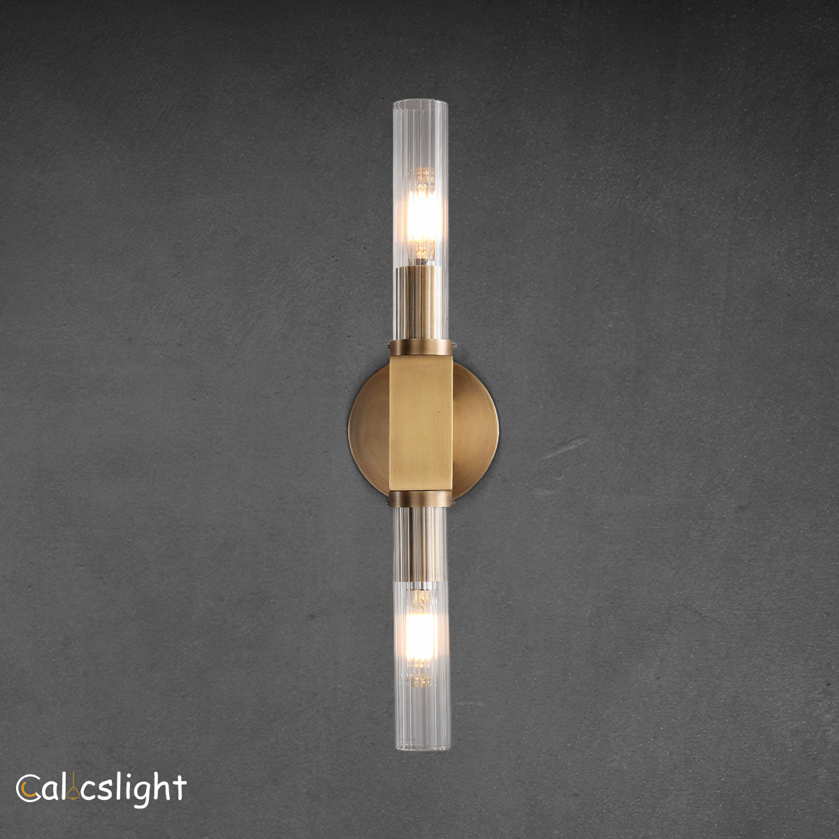 Candlestick Brass Linear Sconce 16"