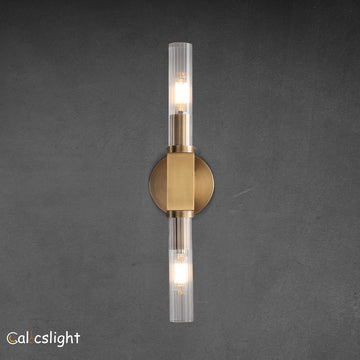 Candlestick Brass Linear Sconce 16"