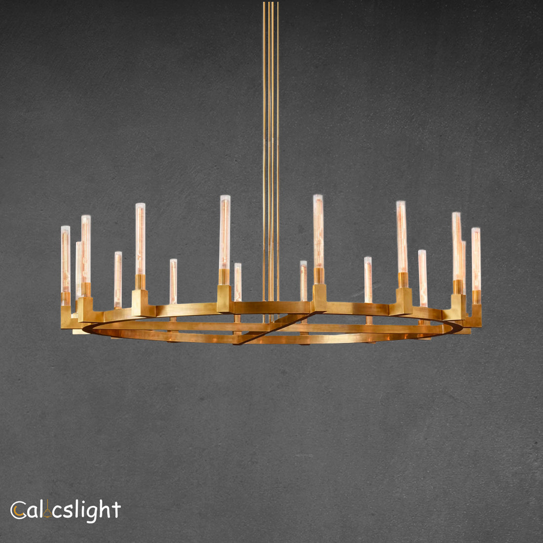 Candlestick Brass Round Chandelier 72"