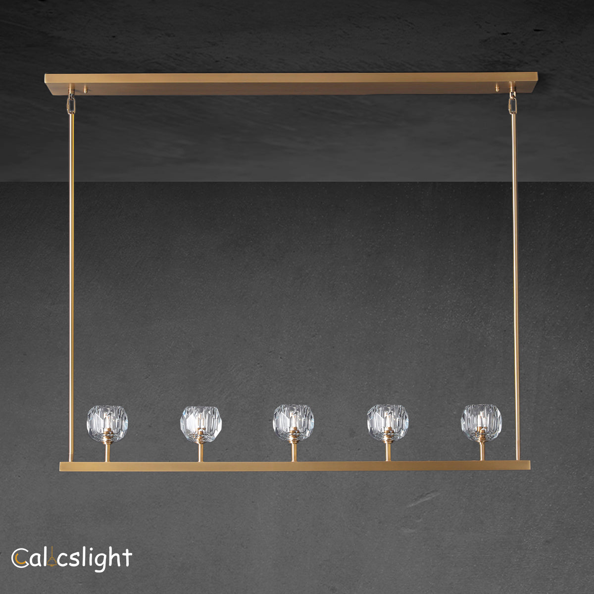 Bille De Crystal Ball Linear Chandelier 48"
