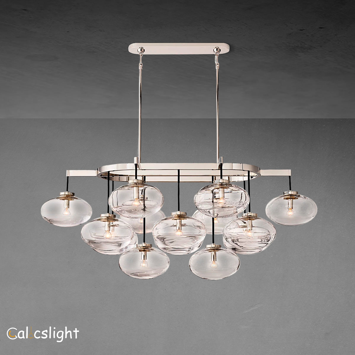 Cabrelle Glass Glass Linear Chandelier 54"