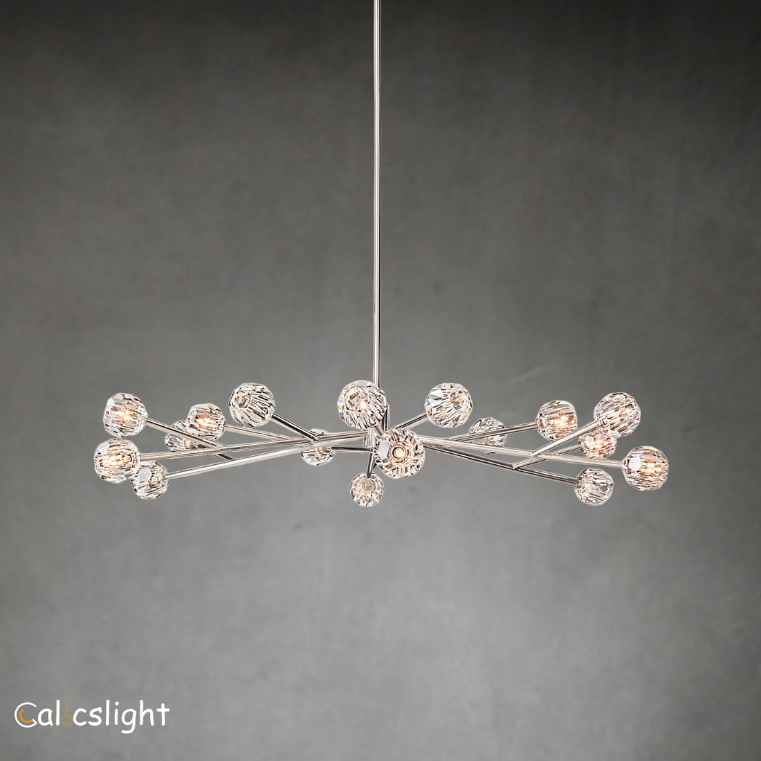 Boule De Crystal Ball  Oval Chandelier 72″