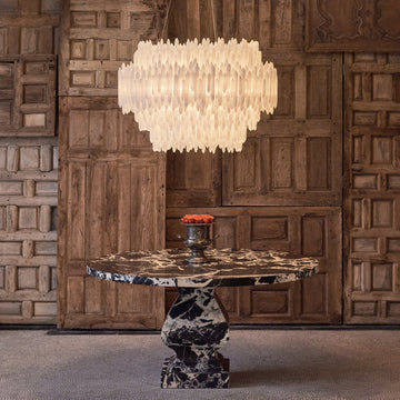 Selenite Layer Round Chandelier 32" 42"