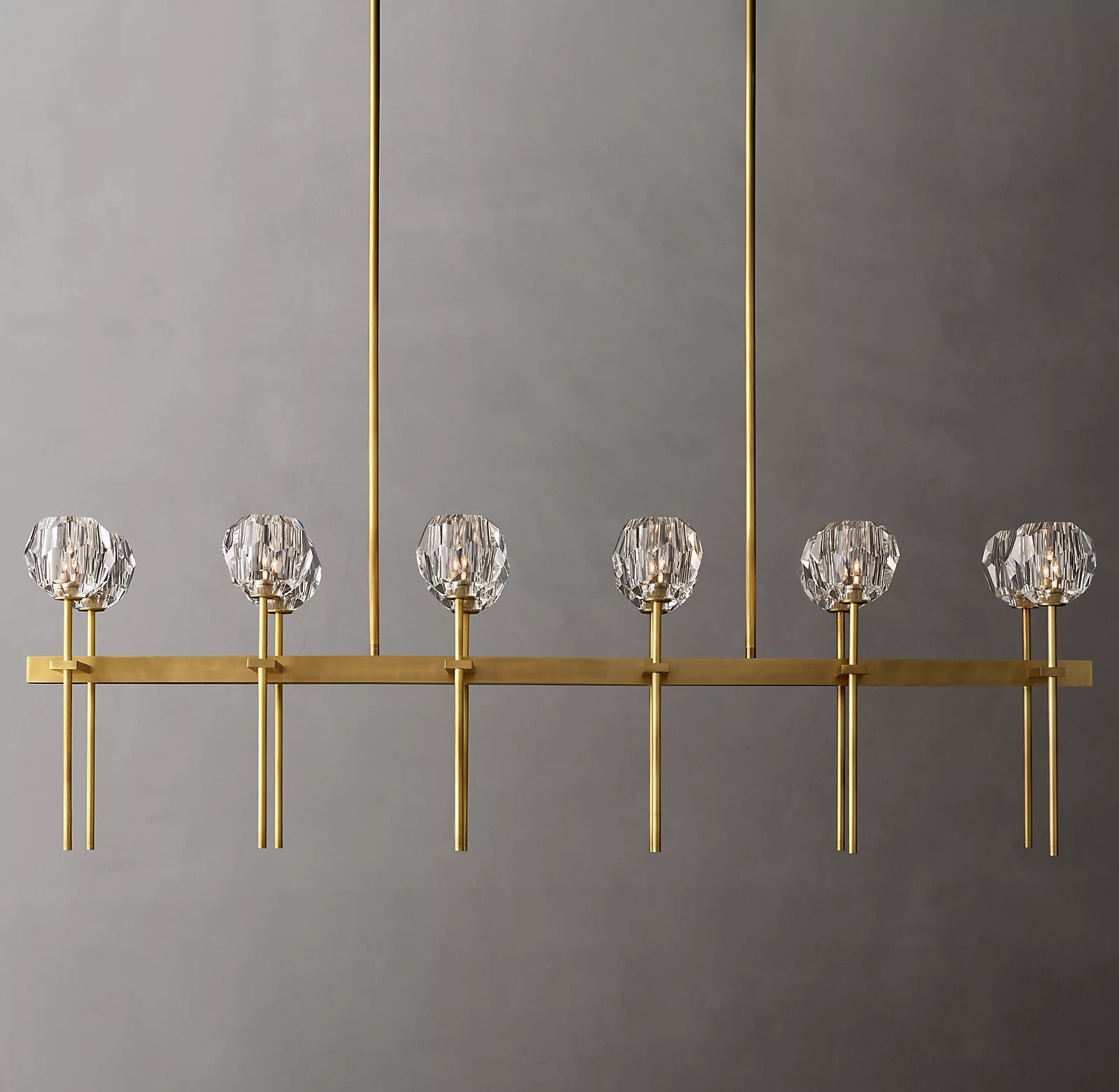 Boule De Cristal Clear Glass Double Linear Chandelier 60"