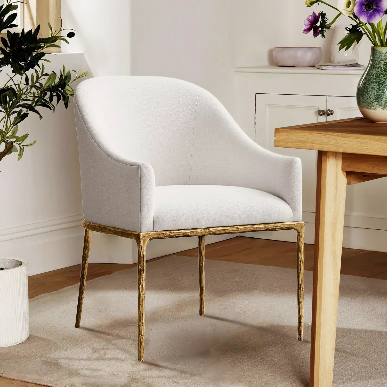 Thaddeus Slope Fabric Dining Armchair