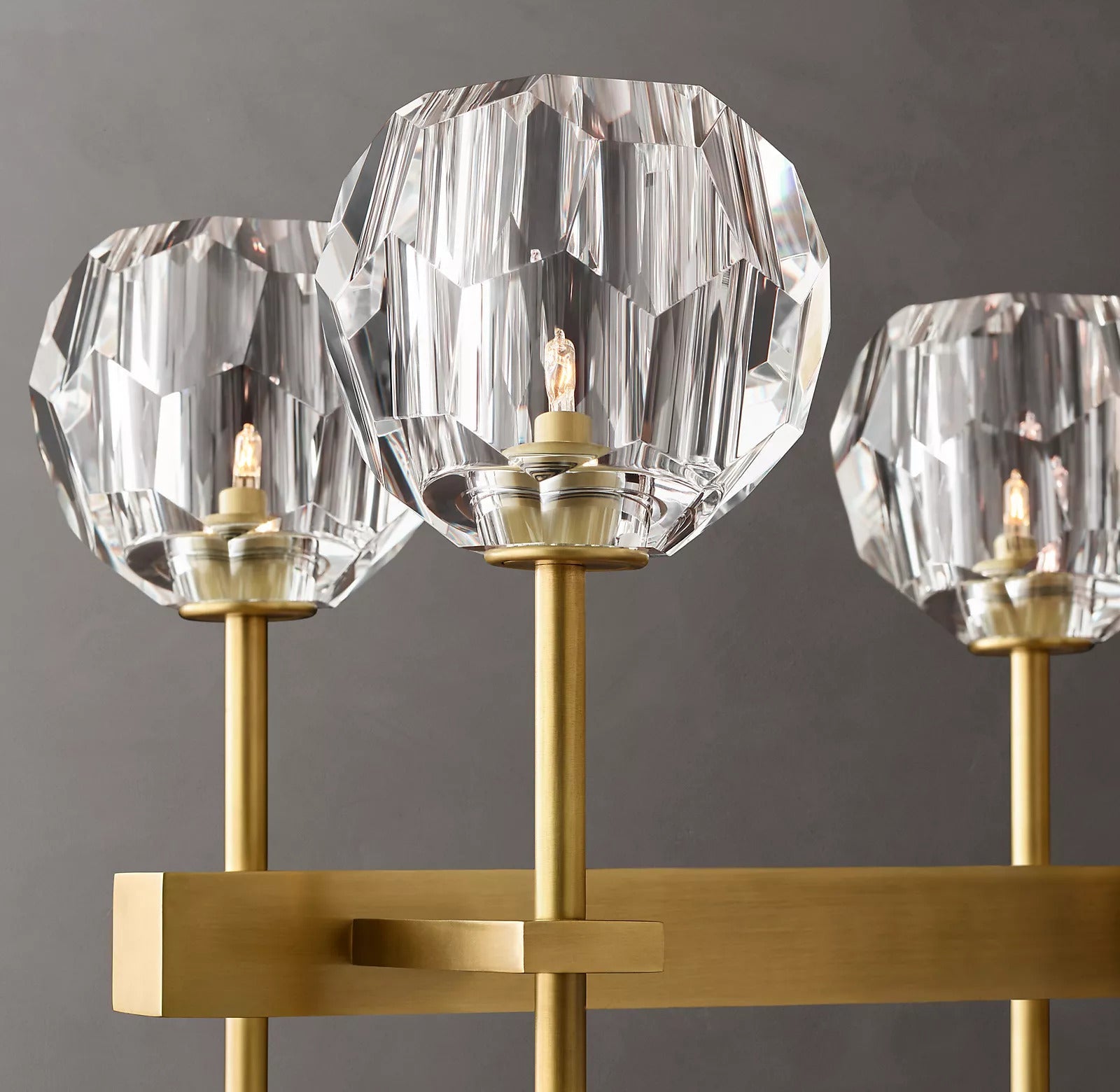 Boule De Cristal Clear Glass Double Linear Chandelier 60"