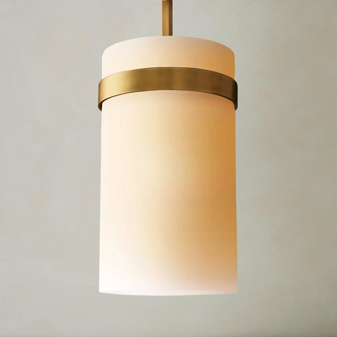 Ravelle Milk Glass Pendant 12"