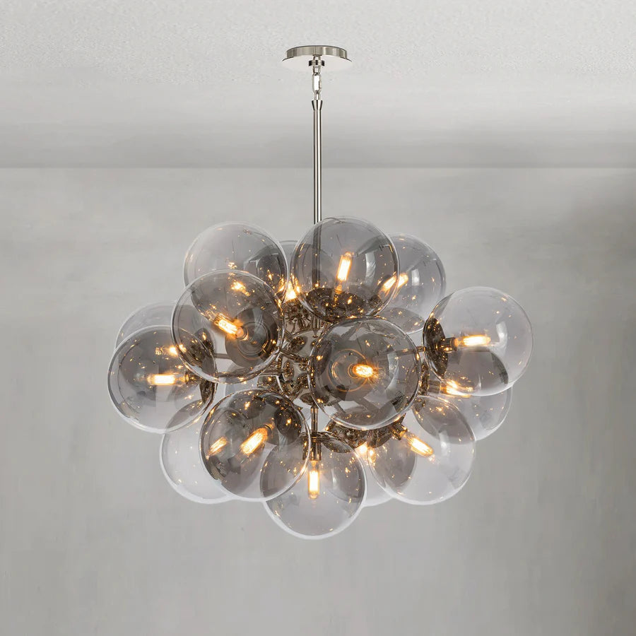 Mandoza Nickel Smoked Glass Chandelier