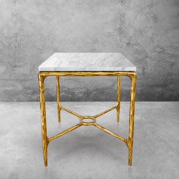 Thaddeus Mabrble Square Side Table 18" 22" Overhang O