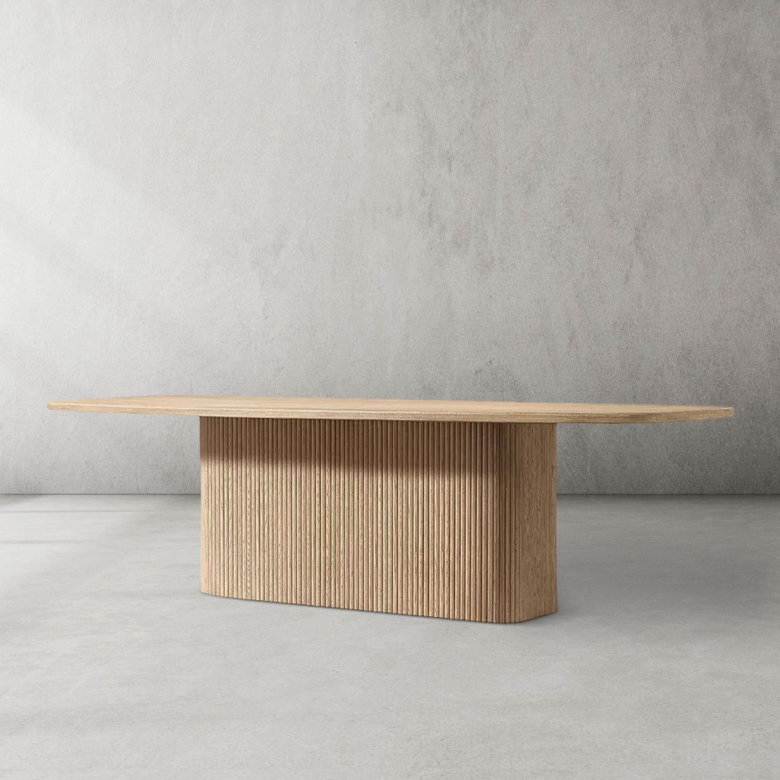 Muelho Pedestal Rectangular Wood Dining Table