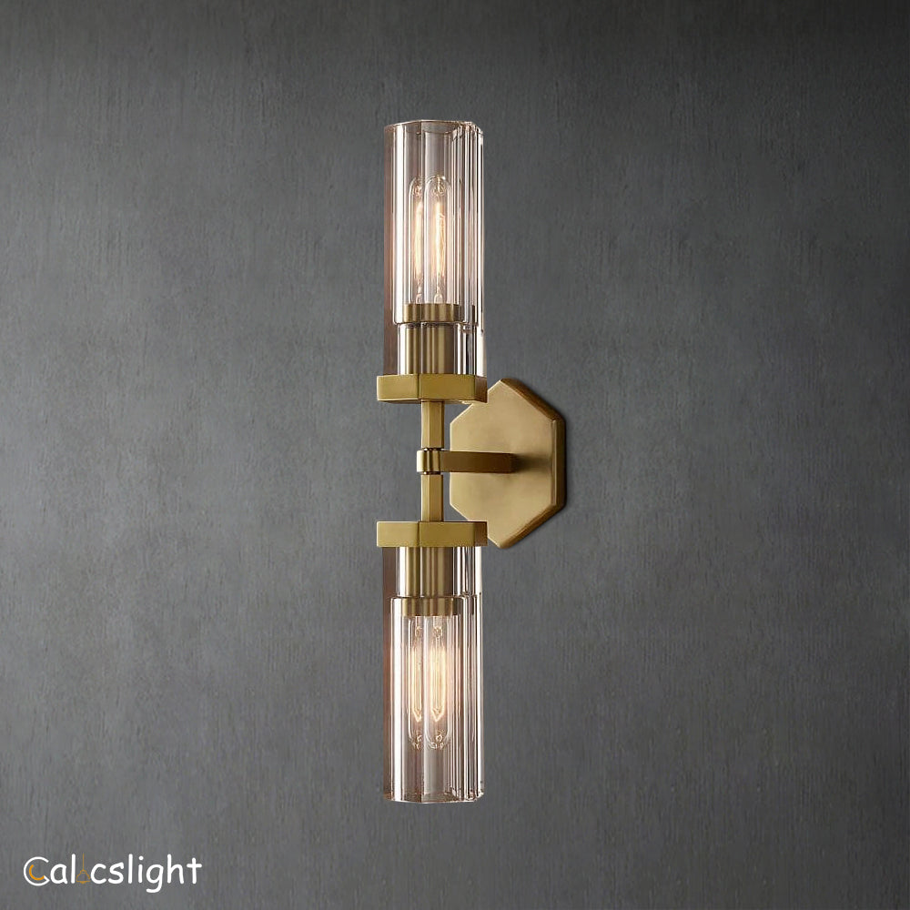 Lambrey Linear Short Bedroom Glass Wall Sconce