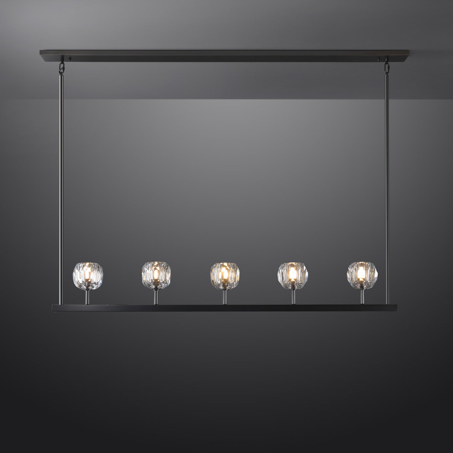 Bille De Crystal Ball Linear Chandelier 48"