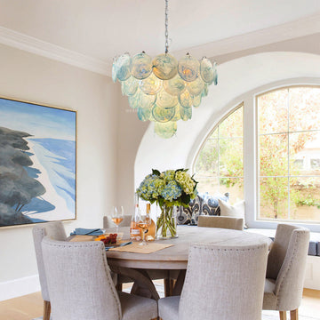Murano Disc Chandelier 27.6″ Blue
