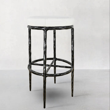 Thaddeus Backless Fabric Swivel Stool