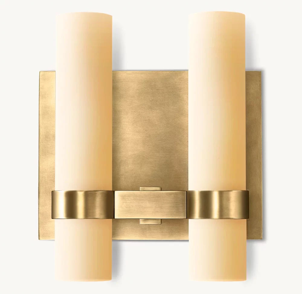 Ravelle Milk Glass Double Wall Sconce