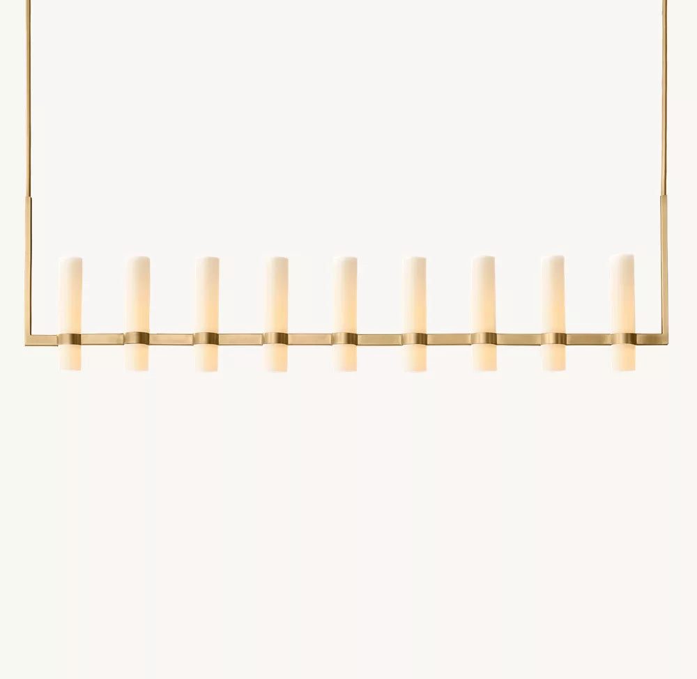 Ravelle Milk Glass Linear Chandelier 71"