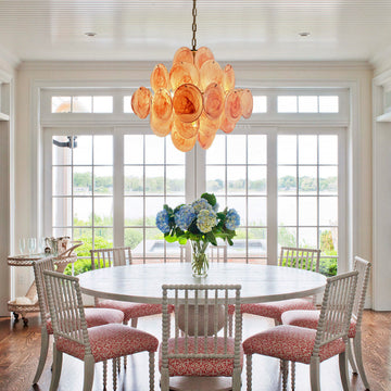 Murano Disc Chandelier 19.7″  Pink Disks