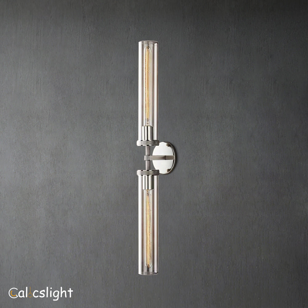 Lambrey Round Linear Grand Bedroom Glass Wall Sconce