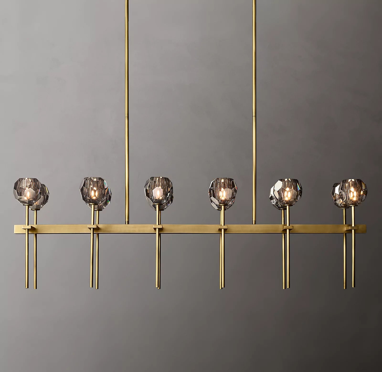 Boule De Cristal Clear Glass Double Linear Chandelier 60"