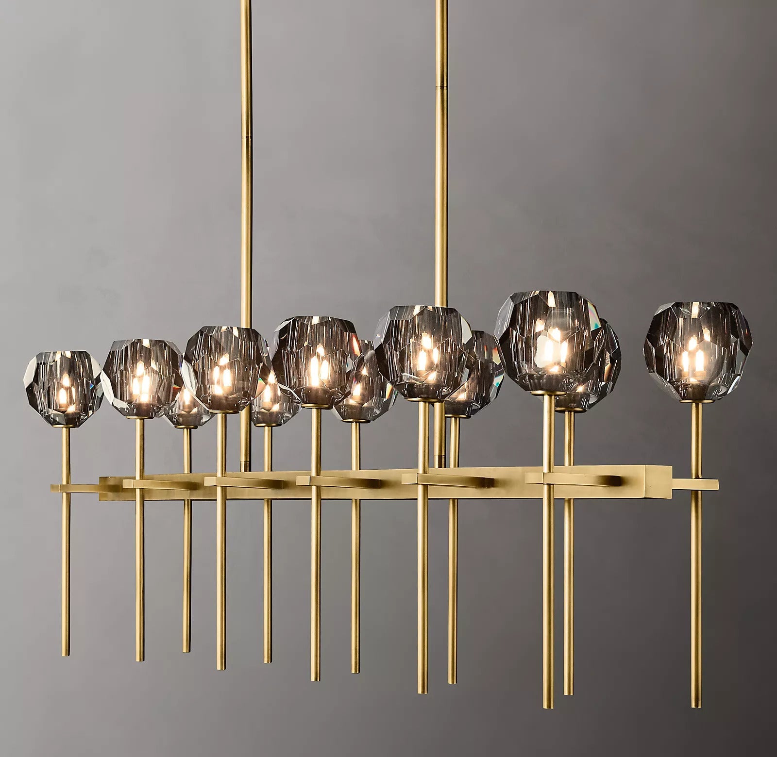 Boule De Cristal Clear Glass Double Linear Chandelier 60"