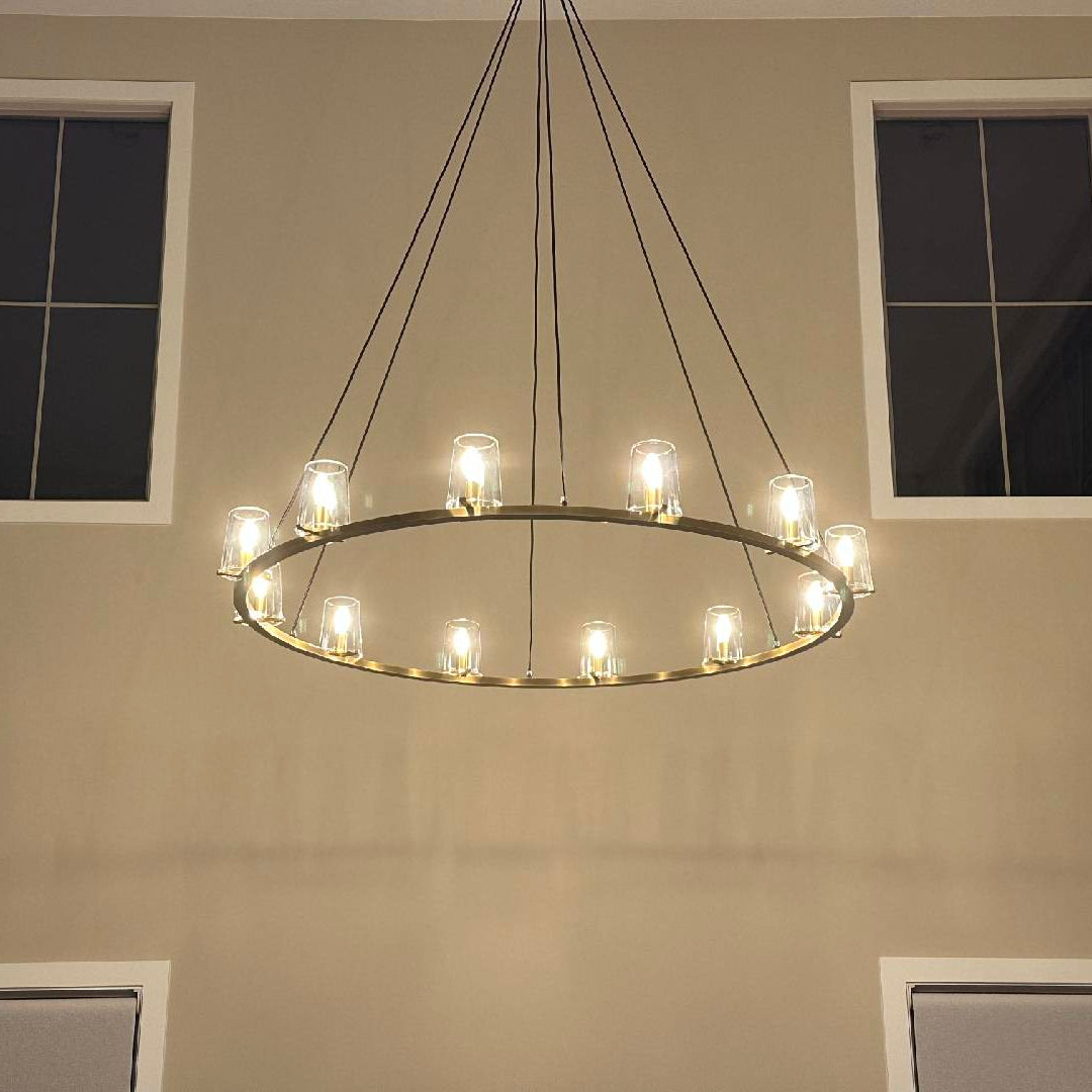 pauillac Clear Glass Round Chandelier 60"