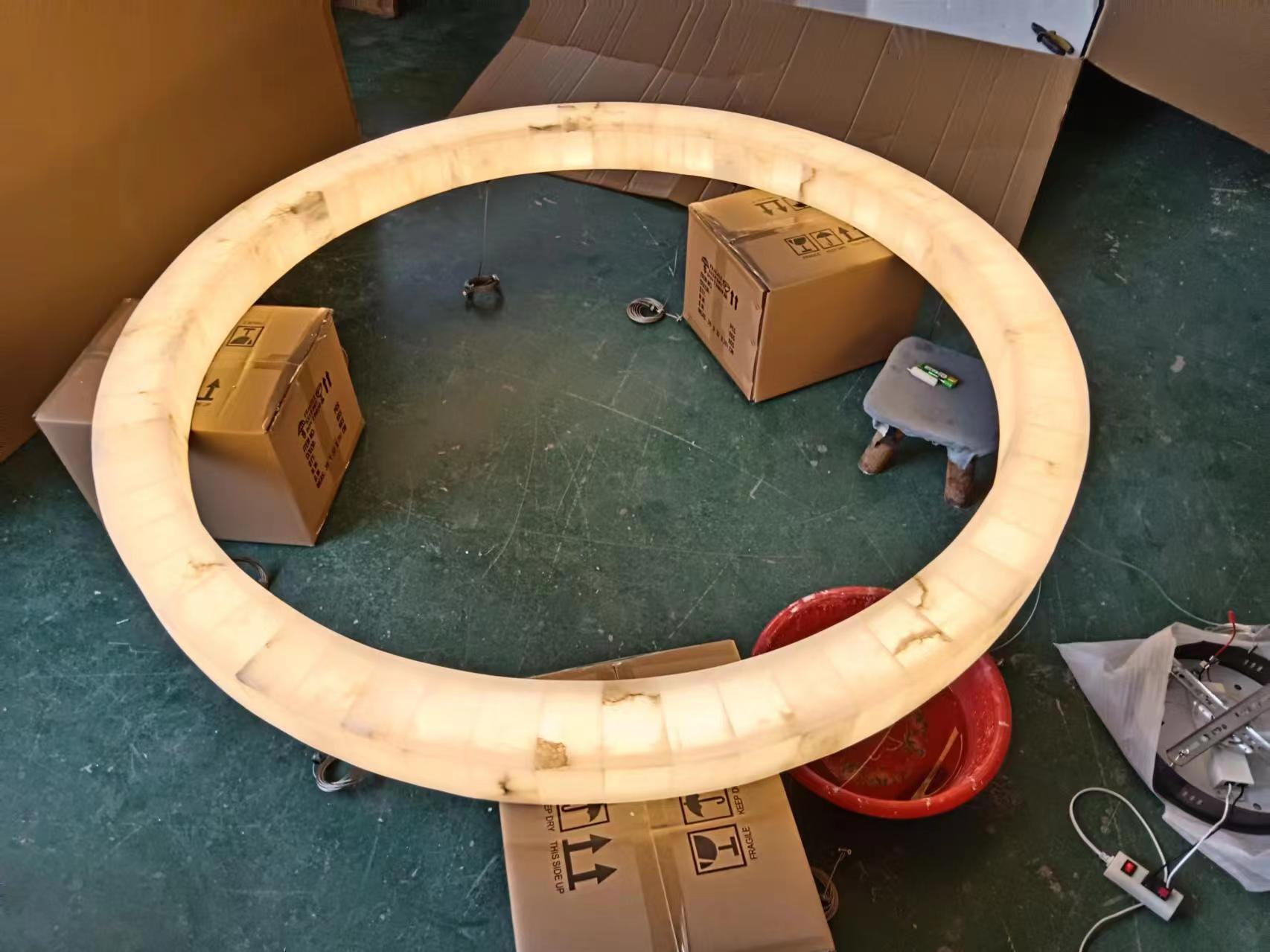 Rivage Alabaster Round Chandelier 60"
