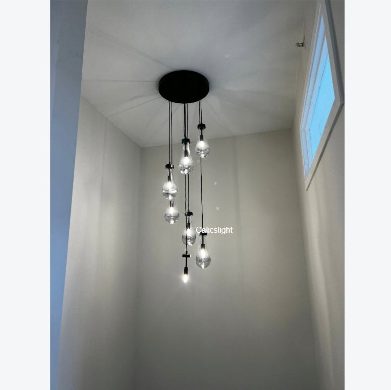 Raindrop Glass Round Chandelier 18"