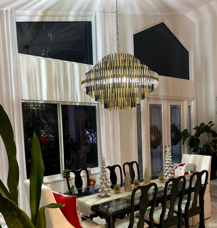 Emile Industrial Wind Round Chandelier 24" 32" 42"