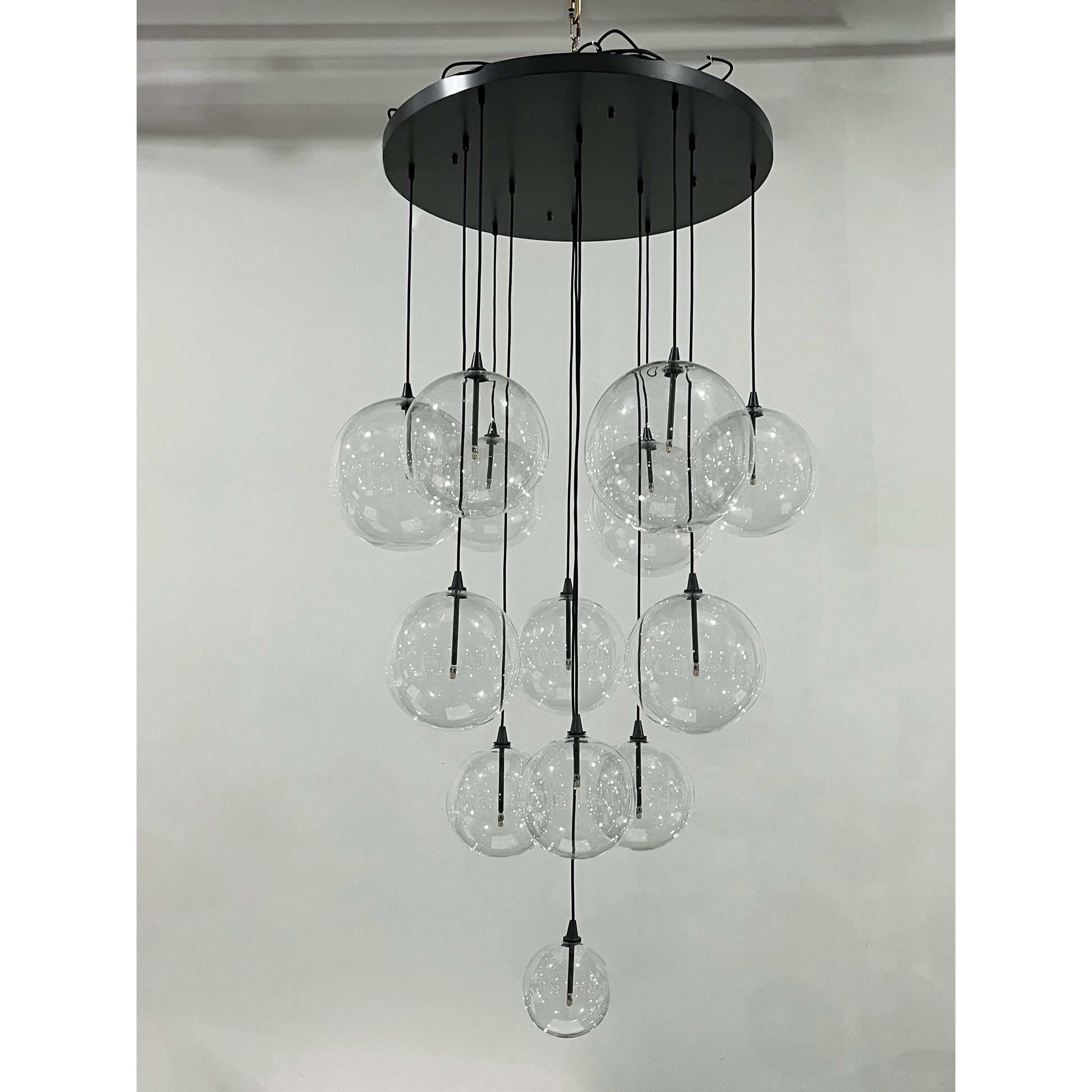 Glass Globe Mobile Cluster Chandelier 44"