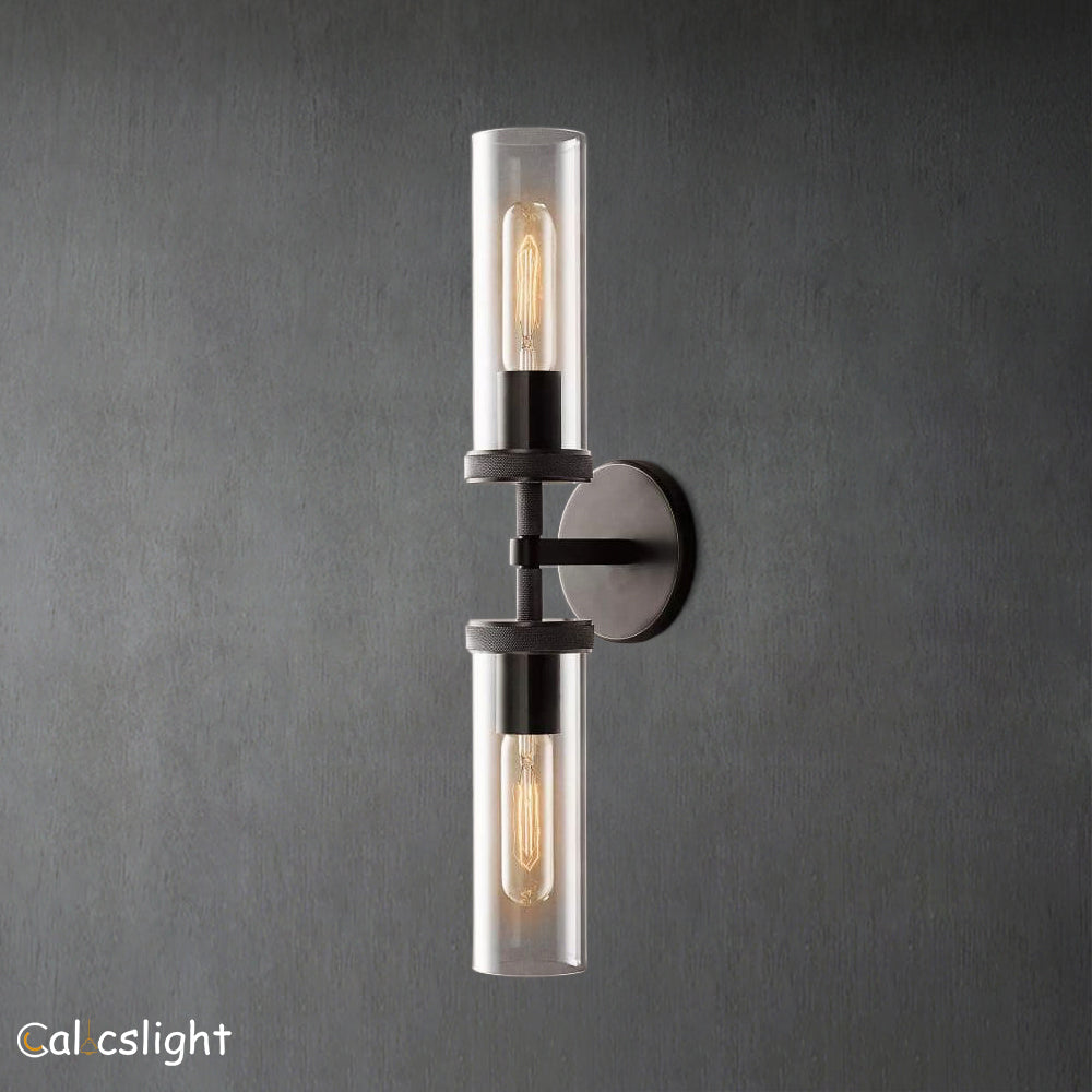 Lambrey Linear Short Bathroom Glass Wall Sconce