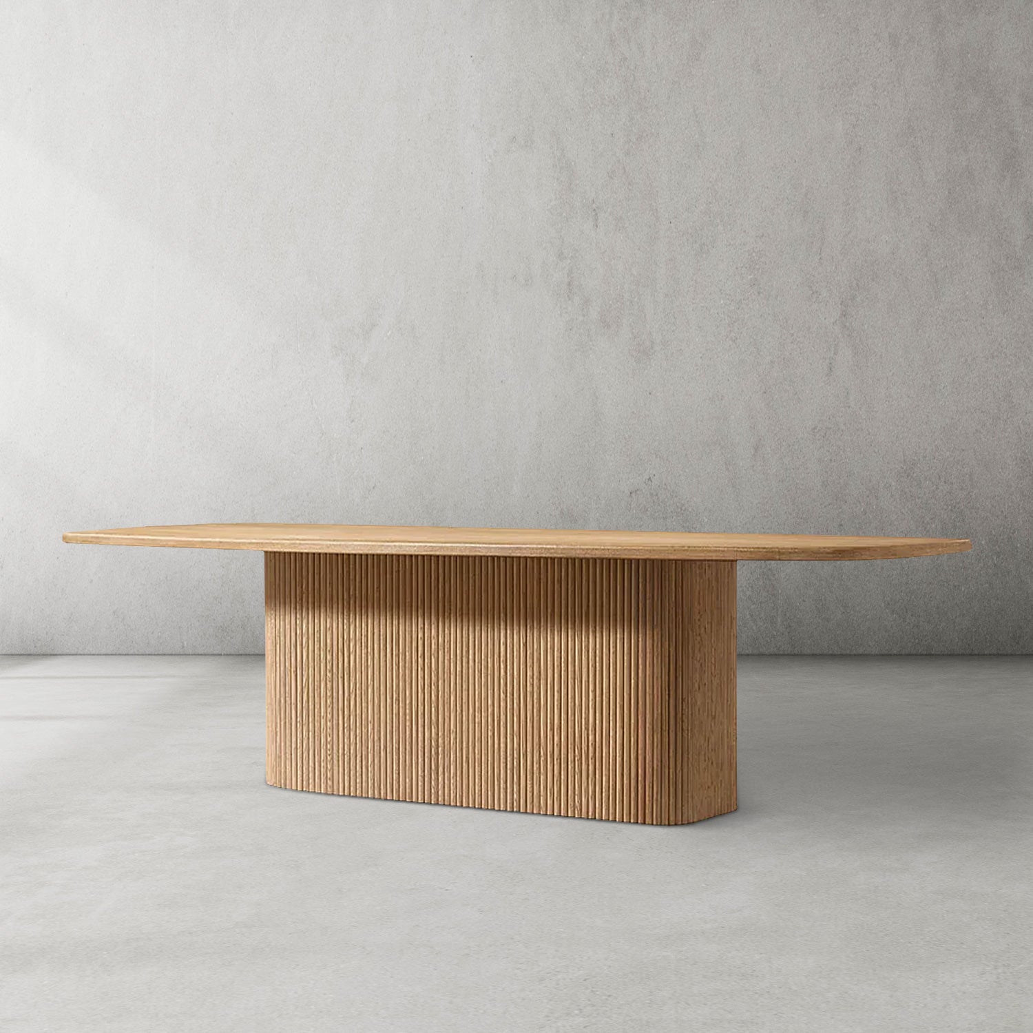 Muelho Pedestal Rectangular Wood Dining Table