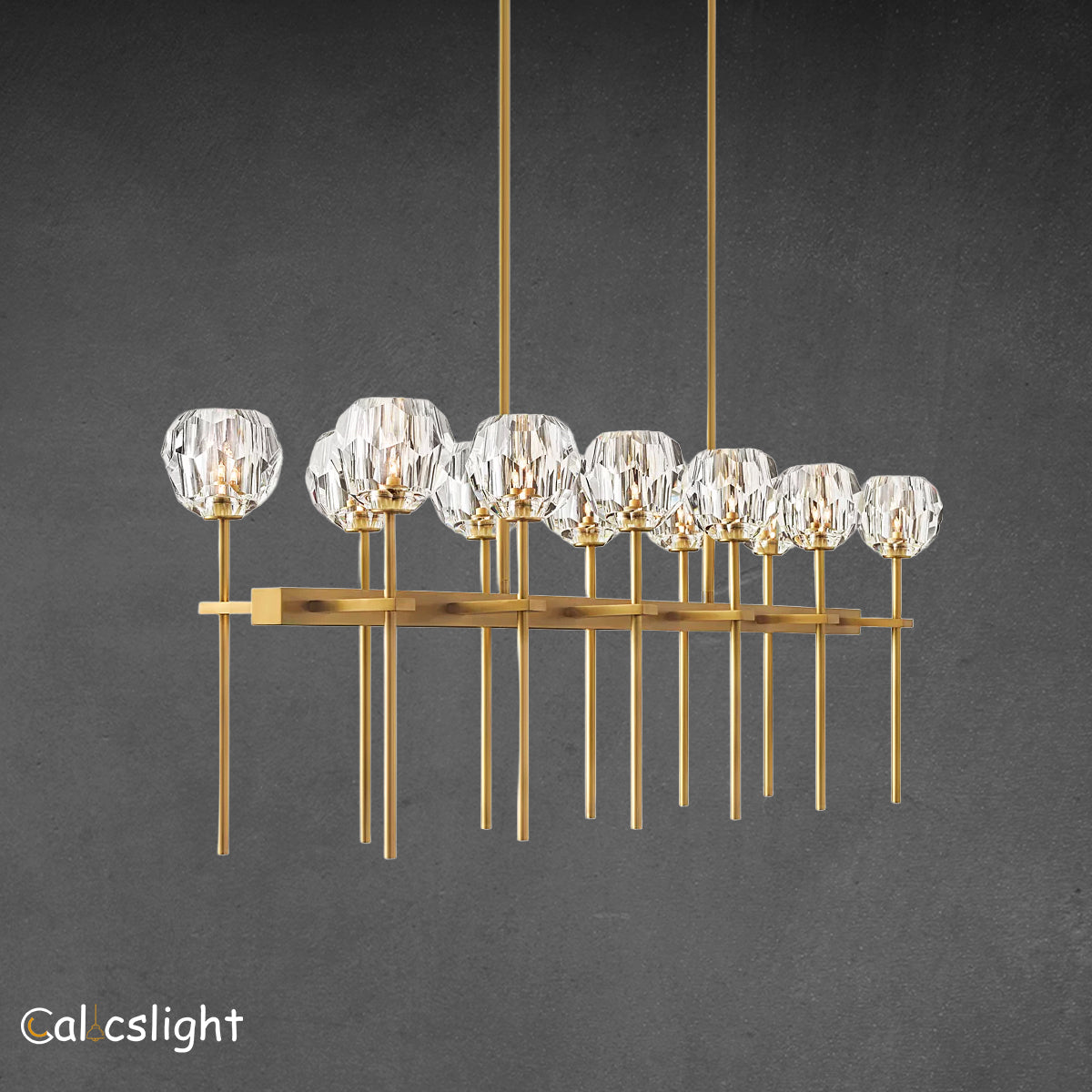 Boule De Cristal Clear Glass Double Linear Chandelier 60"