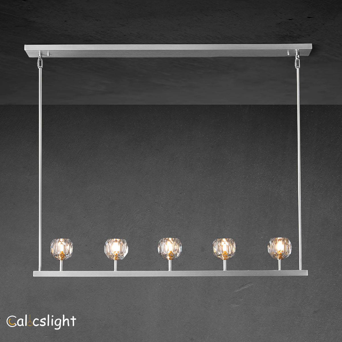 Bille De Crystal Ball Linear Chandelier 48"